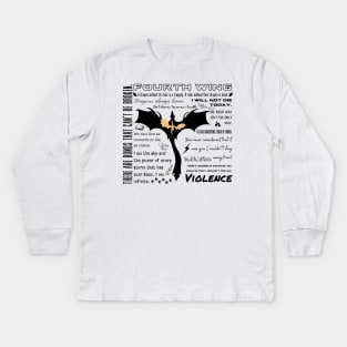 Fourth Wing Book Quotes Dragon Rider Basgiath College Violet Sorrengail Kids Long Sleeve T-Shirt